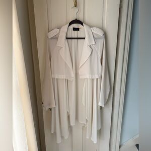 ASTR Women's Elegant Cream Trench Coat